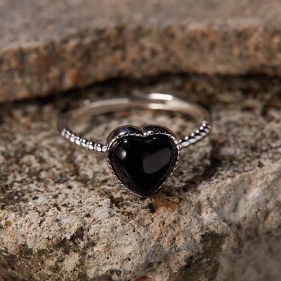 S925 Sterling Silver Natural Black Onyx Ring S925 Sterling Silver Natural Black Onyx Ring